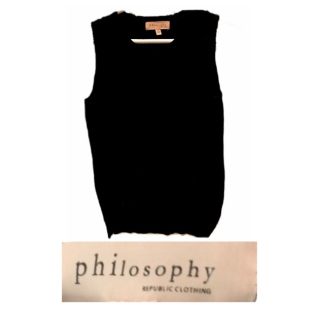 Philosophy Black Women’s Sweater Tank Top size Large